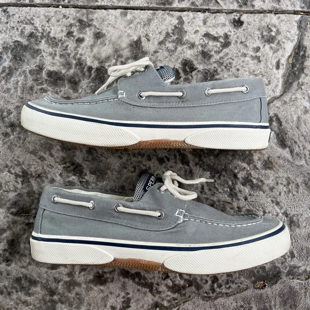 Sperry Top-Sider Bahama Mens Grey Canvas Boat Shoes Sneakers 0772830 Size 9